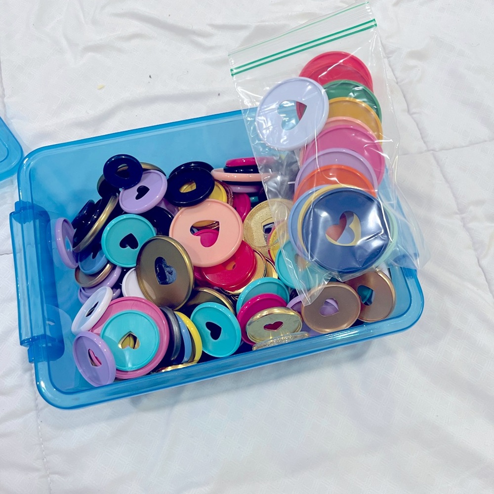 Approximately 175 happy planner rings.